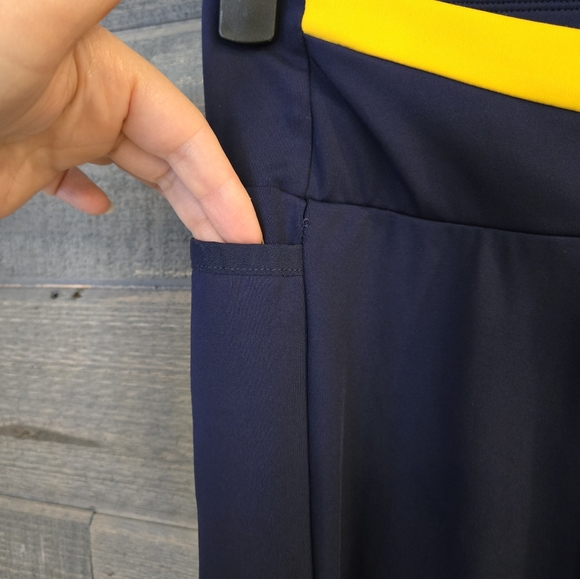 Gymshark Women's Asymmetrical Navy & Yellow Leggings - Picture 3 of 12